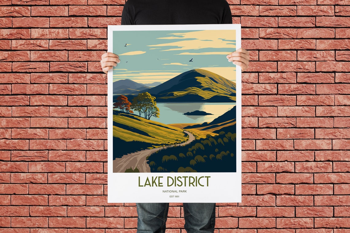 Lake District National Park Uk Travel Print Uk National Park Travel Art Lake District Travel Print Lake District Travel Poster - Image 3
