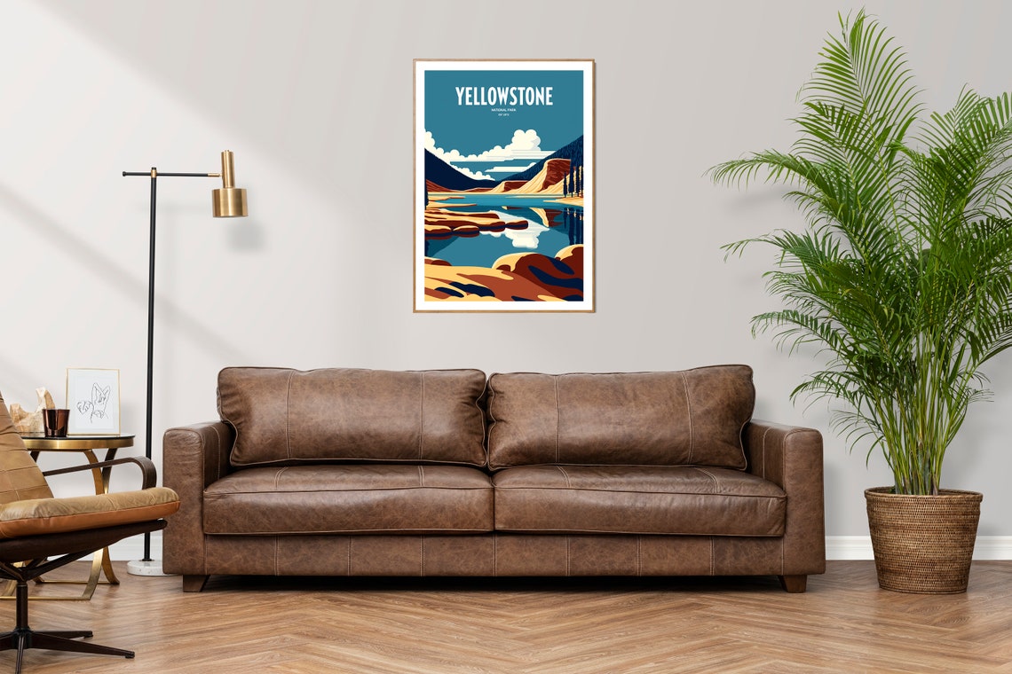 Yellowstone National Park Travel Print National Park Travel Art Yellowstone Travel Print Usa National Park Yellowstone Travel Poster - Image 3