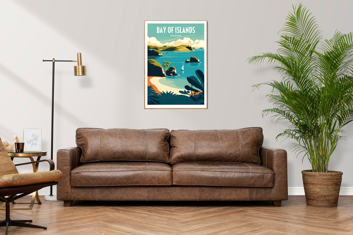 Bay Of Islands Travel Print Bay Of Islands Poster Bay Of Islands Home Decor Landscape Art Print Bay Of Islands New Zealand Wall Art - Image 2