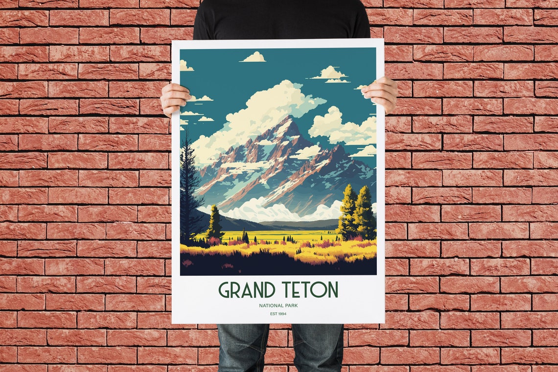 Grand Teton National Park Travel Print National Park Travel Art Grand Teton Travel Print Usa National Park Grand Teton Travel Poster - Image 3