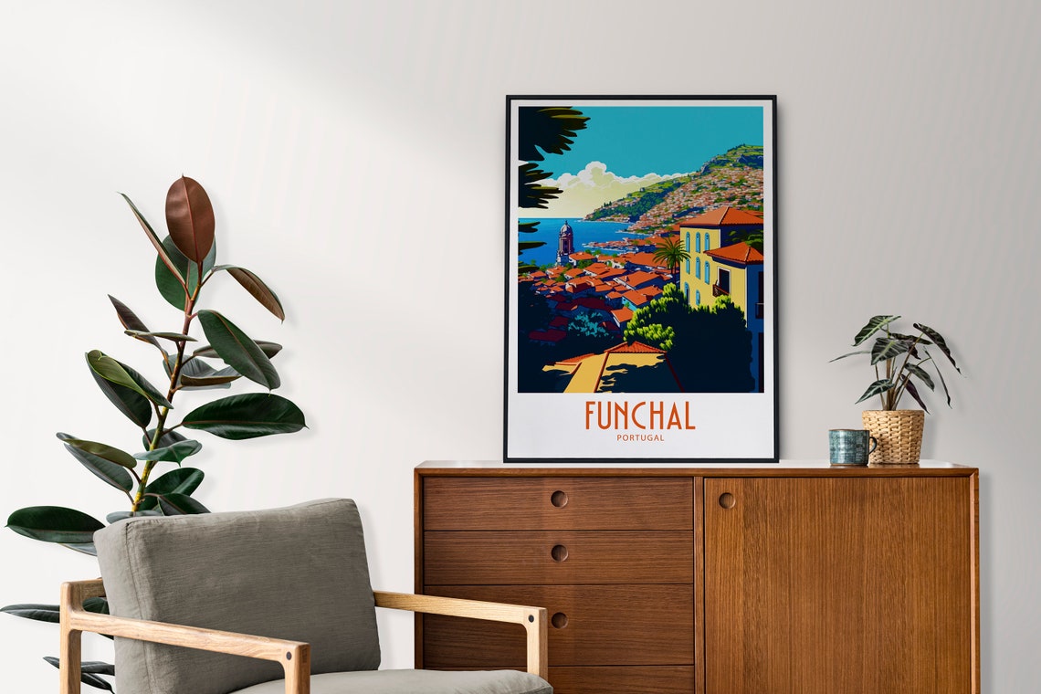 Funchal Travel Print Wall Art Funchal Portugal Wall Hanging Home Decoration Funchal Portugal Gift Art Lovers Wall Art Print Funchal Portugal - Image 4