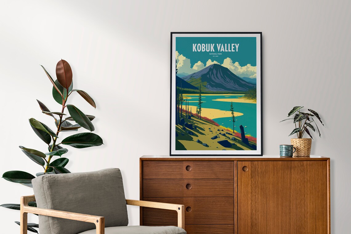 Kobuk Valley National Park Winding River Spruce Vintage Travel Poster - Image 2