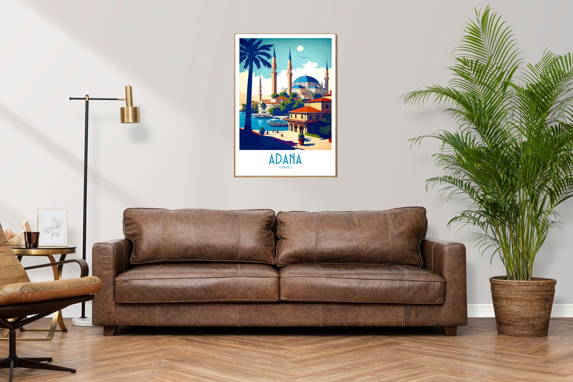 Adana Travel Print Wall Art Adana Turkey Wall Hanging Home Decoration Adana Turkey Gift Art Lovers Adana Poster Art Travel Poster Adana Art - Image 3
