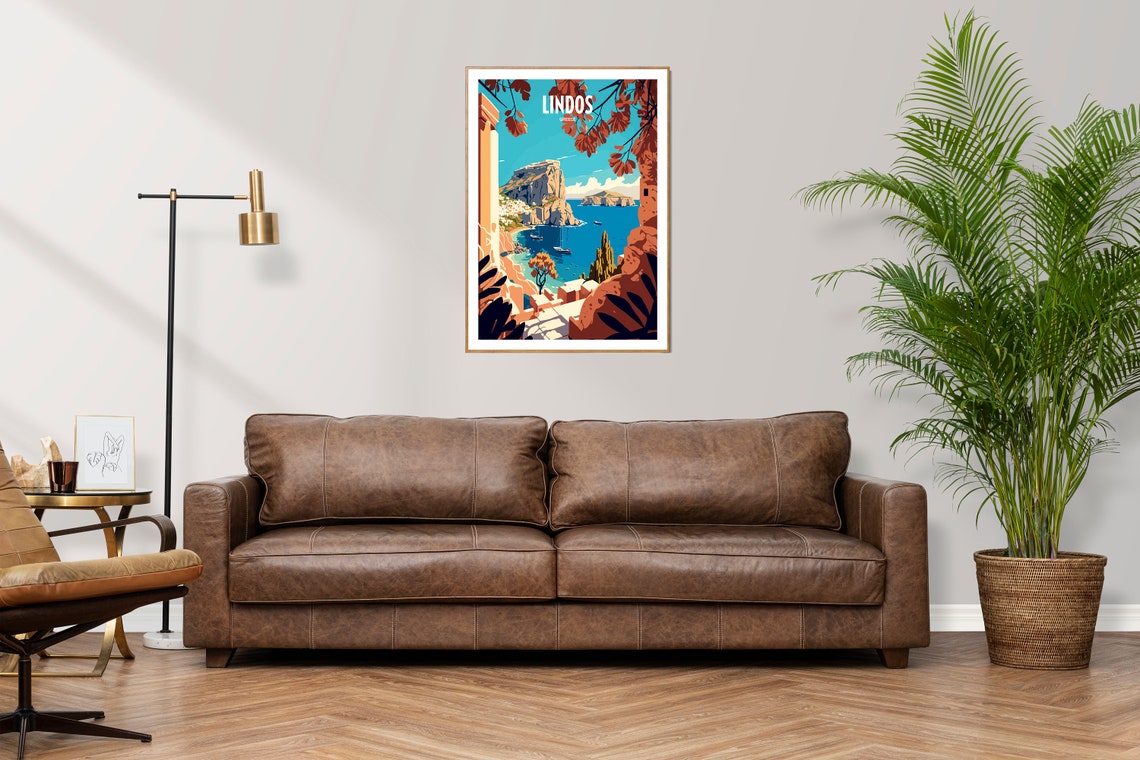 Lindos Print Lindos Rhodes Lindos Rhodes Rhodes Island Greece Travel Poster Rhodes Poster Rhodes Print Greece Travel Print - Image 2