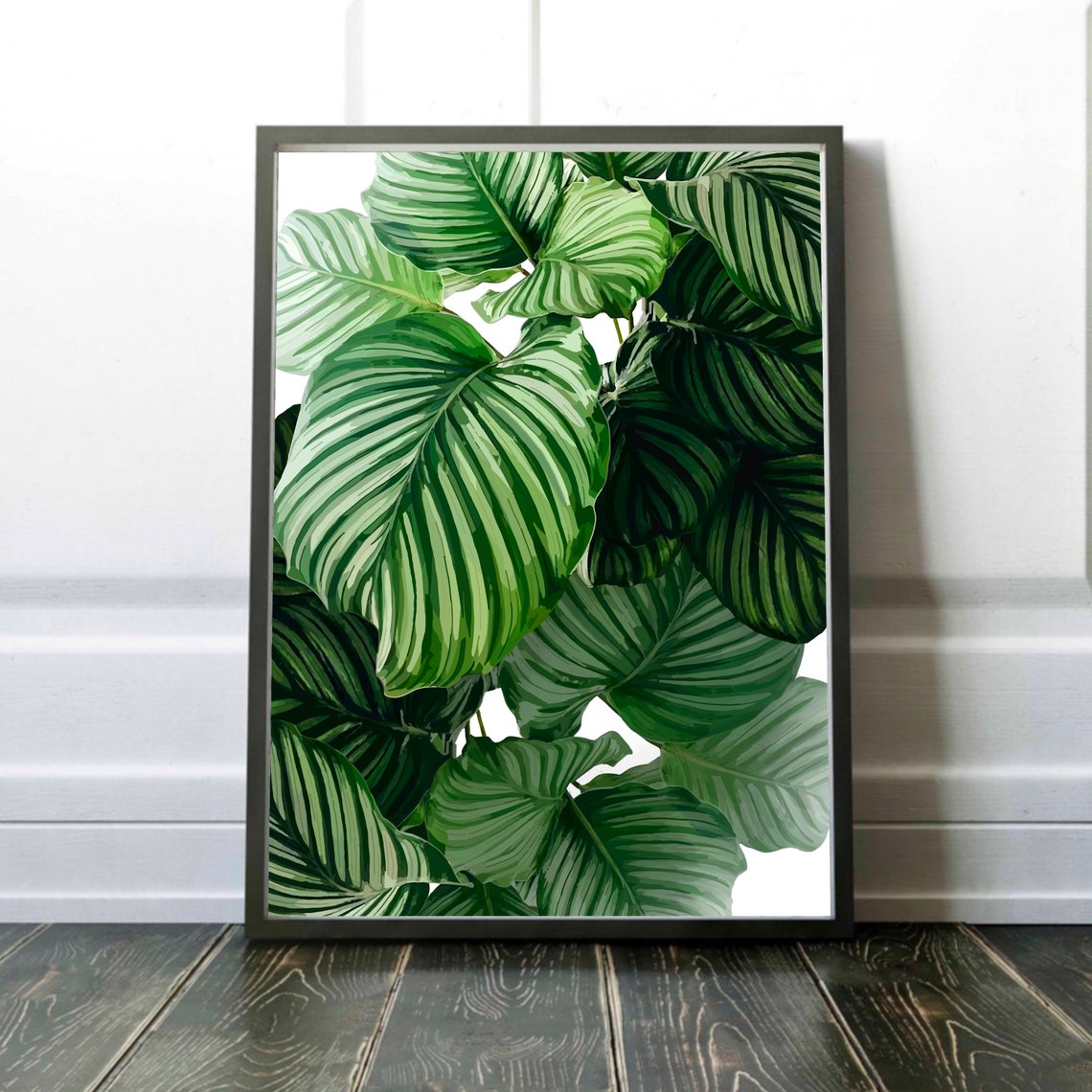 Calathea Orbifolia Art Botanical Print Complex Form Leaf Wall Plant Artwork Gallery Addition