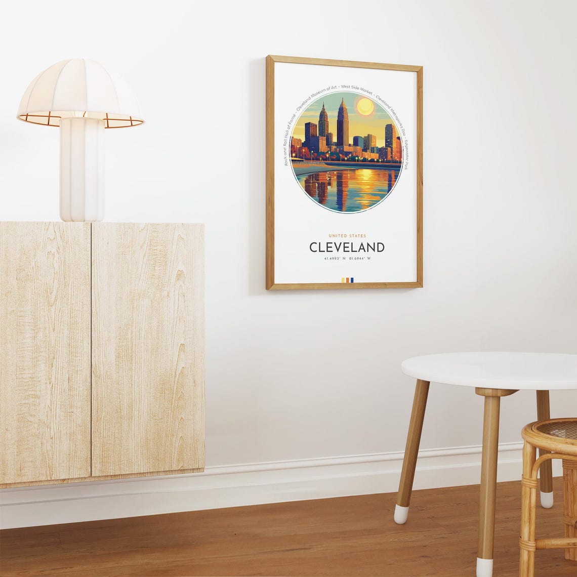 Cleveland City Poster United States Travel Print Ohio Wall Art Travel Gift Landscape City Art Wall Decor Birthday Gift - Image 4