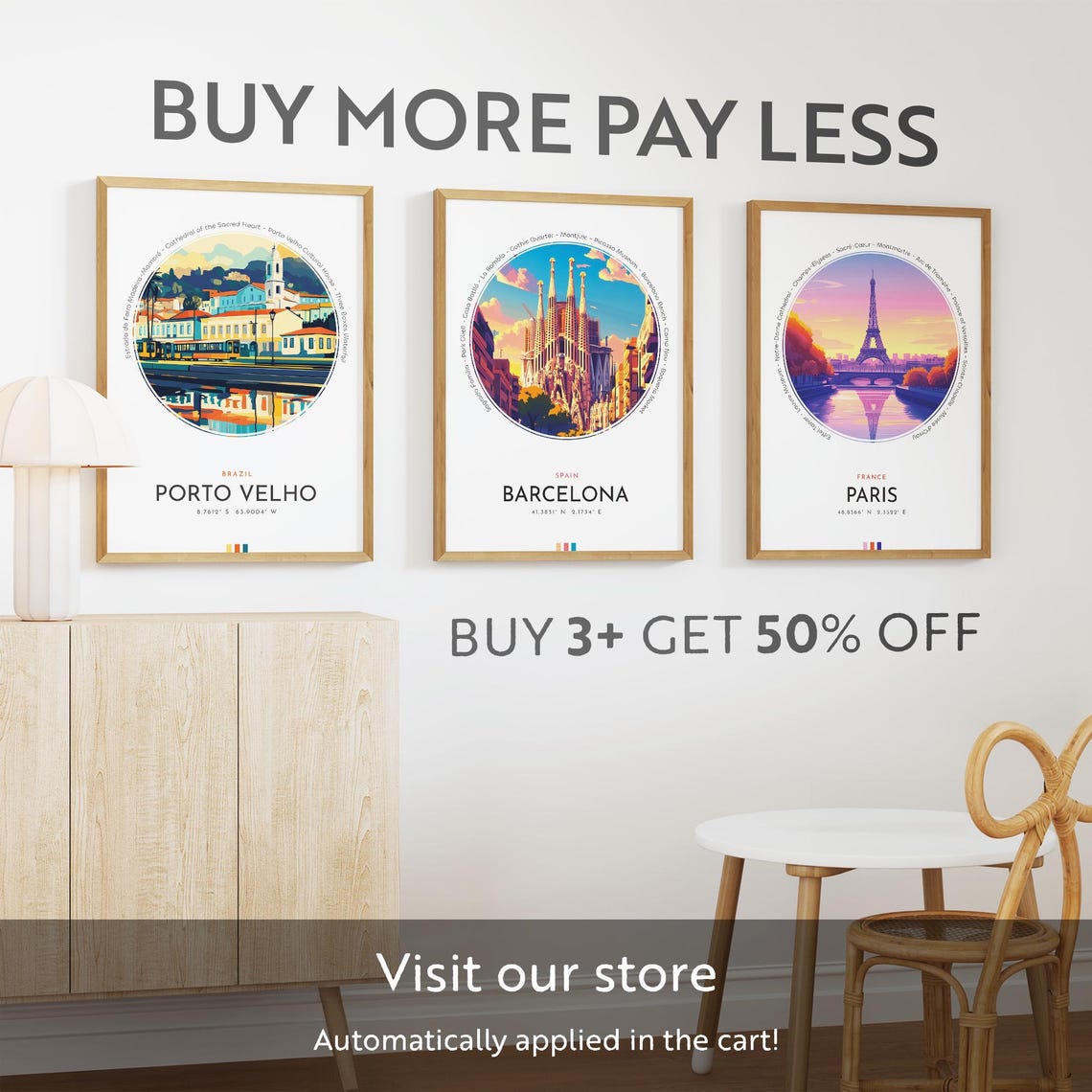 Porto Velho City Poster Brazil Travel Print Wall Art Travel Gift Landscape City Art Wall Decor Birthday Gift - Image 2