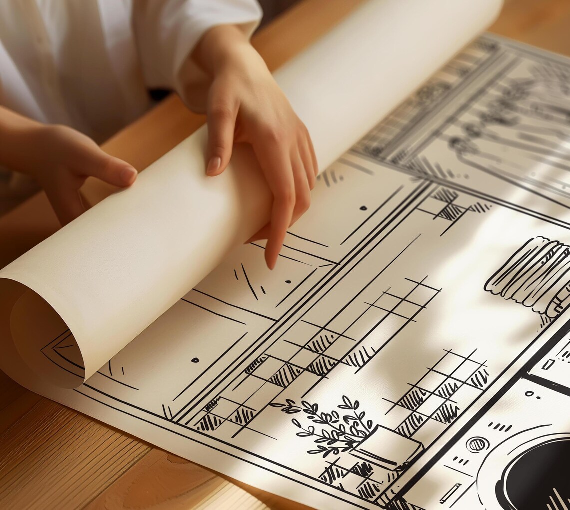 Laundry Room Washer Dryer Line Drawing Utility Room Wall Art - Image 3