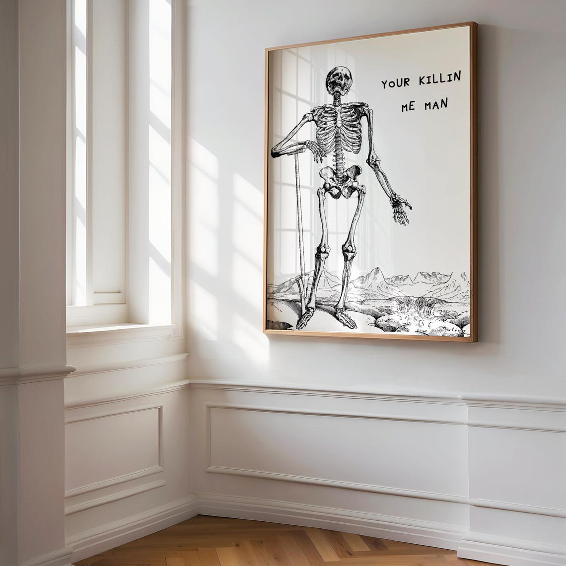 Your Killin Me Man Funny Skeleton Vintage Gothic Halloween Poster - Image 3