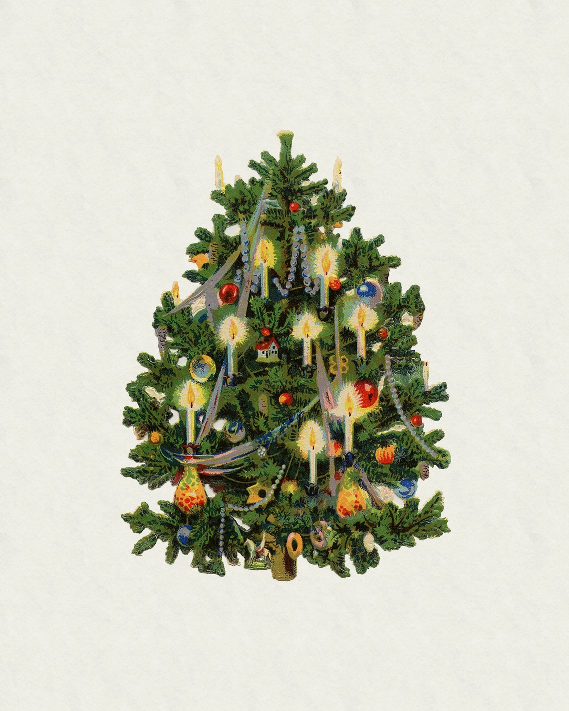 Retro Christmas Tree Art Print, Vintage Holiday - Image 2