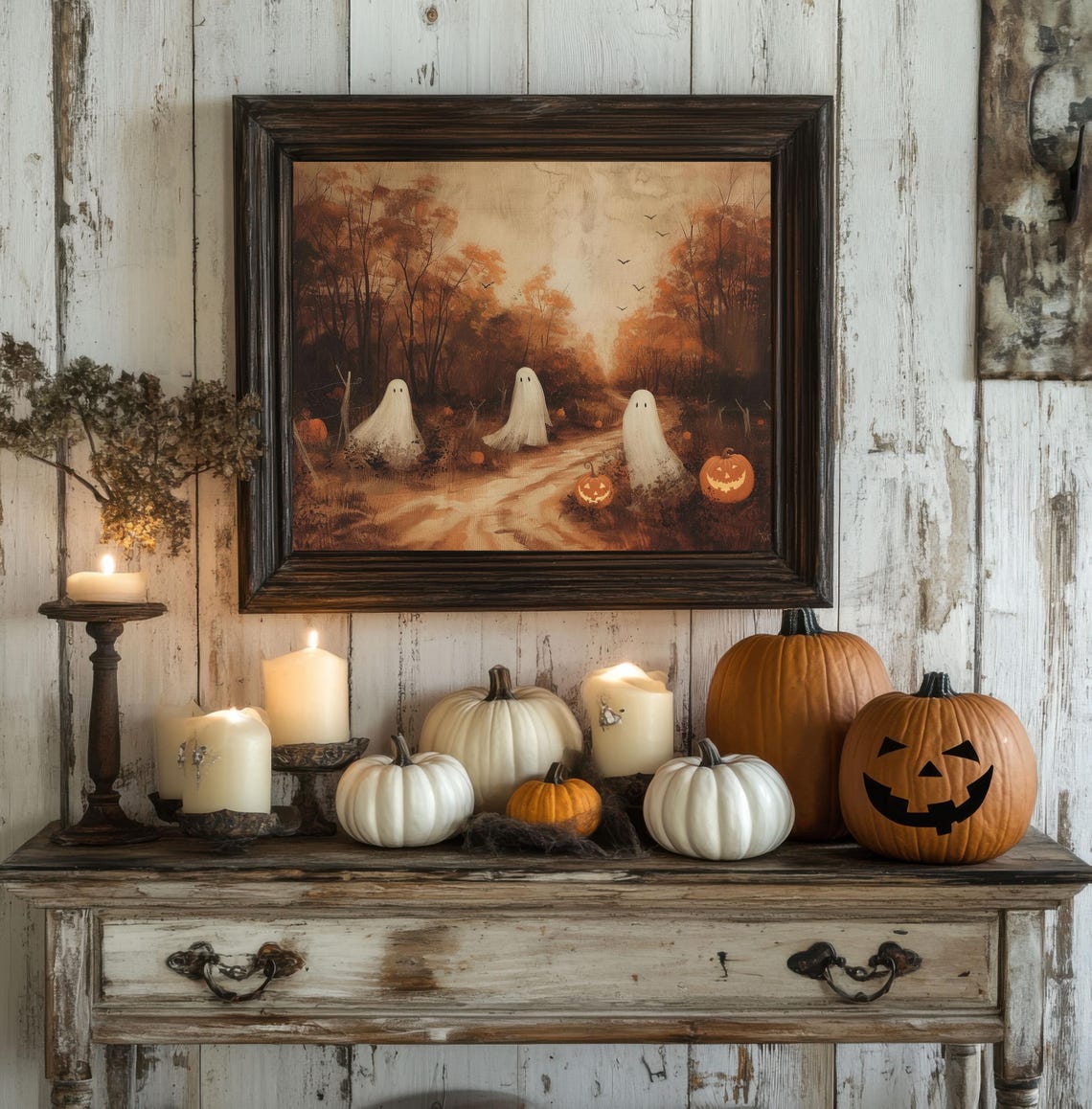 Moody Ghost Painting, Vintage Style Halloween Art Print - Image 3