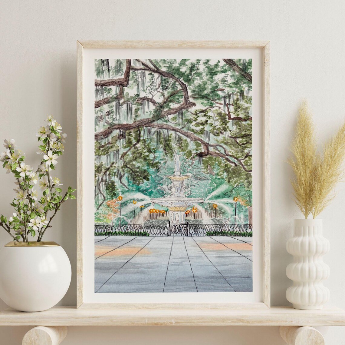 Savannah Forsyth Park Fountain, Georgia Travel Poster - Image 3