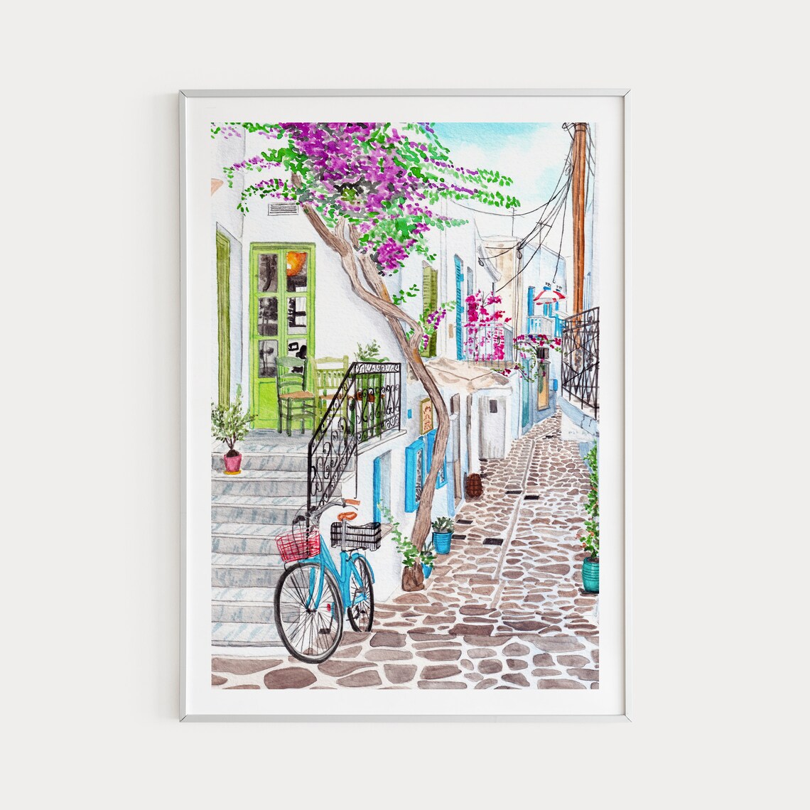 Paros Greece Cityscape Art Print, Travel Poster - Image 3