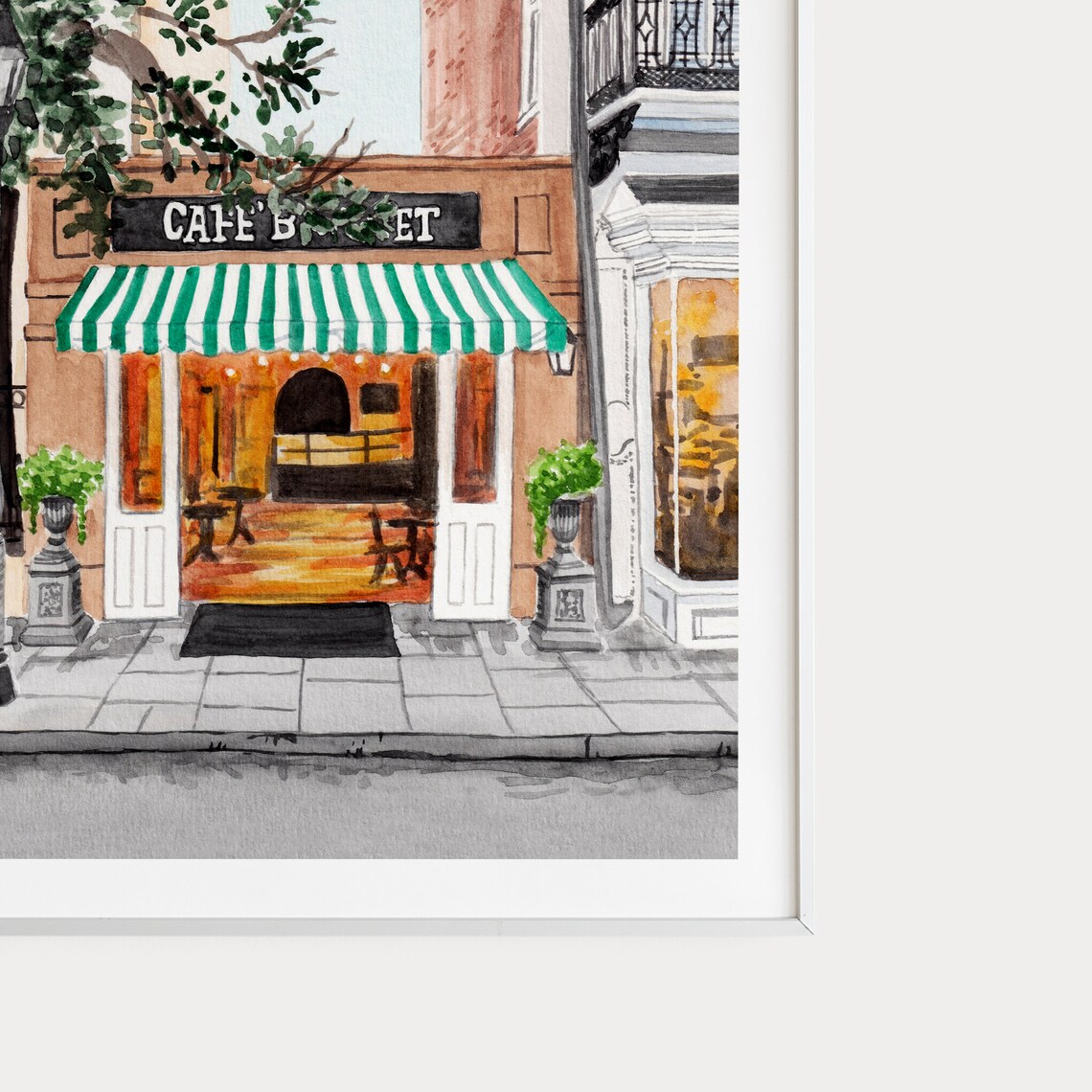 French Quarter Watercolor New Orleans Travel Art Print - Image 3