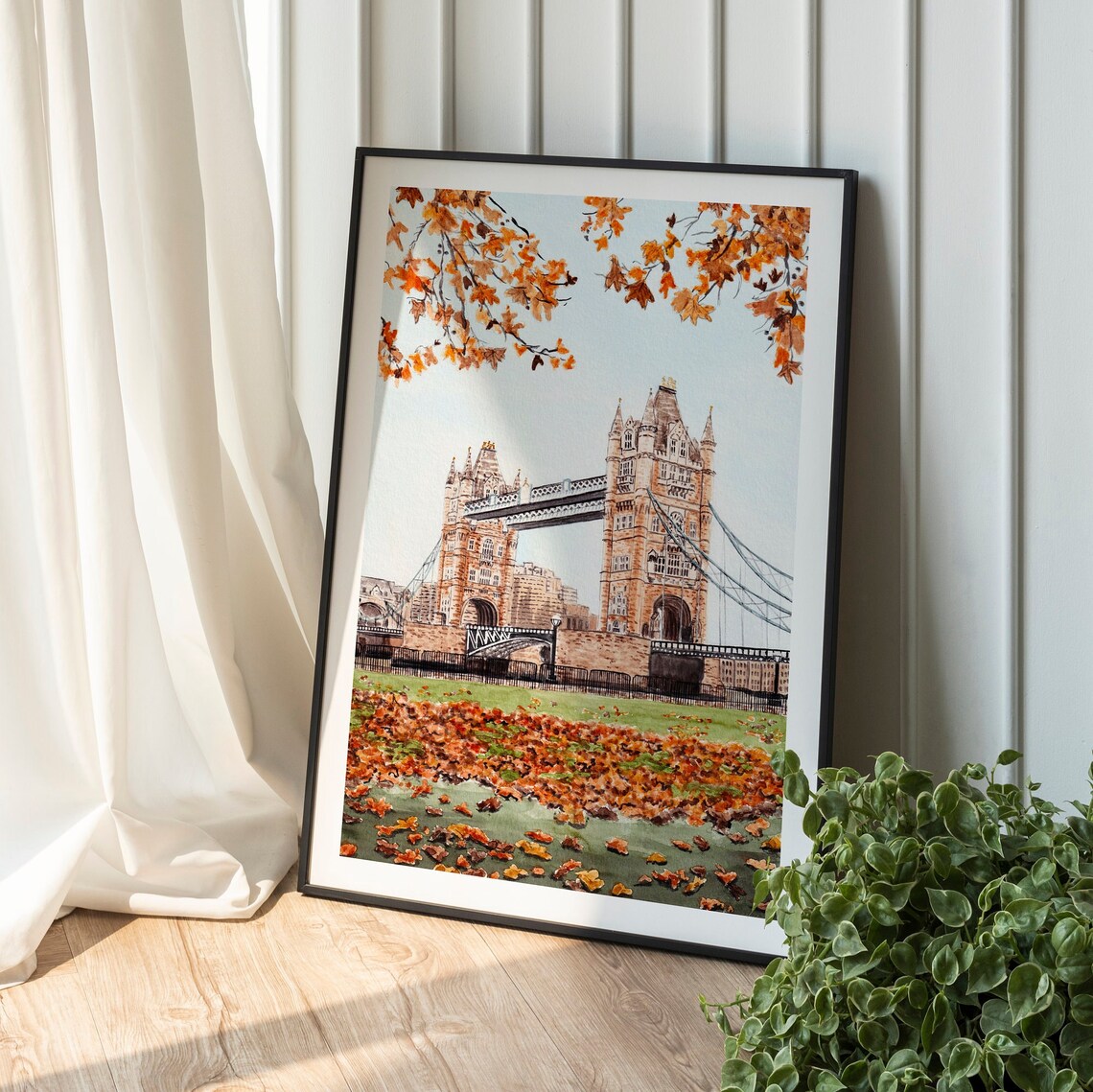 Tower Bridge London Watercolor Travel Art Poster - Image 2