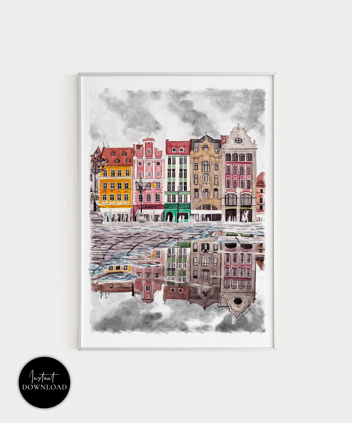 Gdansk, Poland Travel Poster, Cityscape Art Print