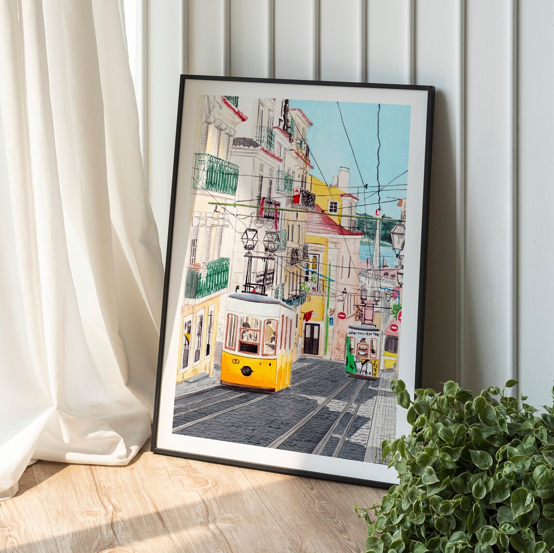 Lisbon Cityscape Travel Poster, Portugal Wall Art - Image 2