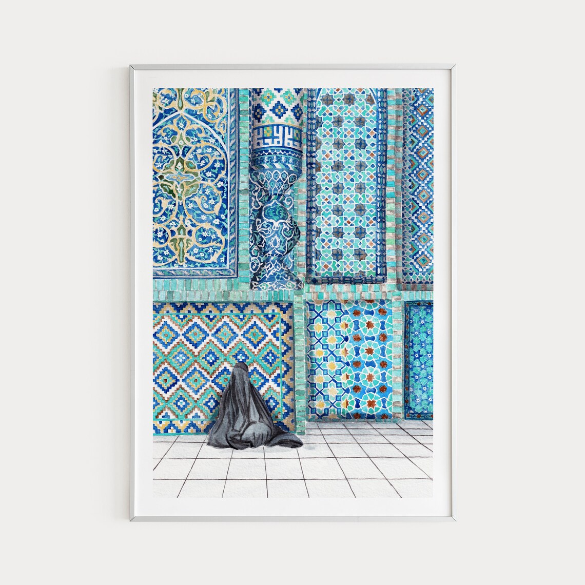 Mazar I Sharif, Afghanistan Blue Mosque Travel Poster