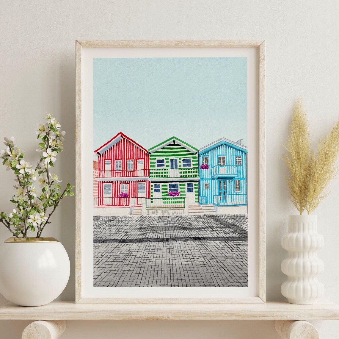 Aveiro, Portugal Watercolor Travel Poster Art Print - Image 3