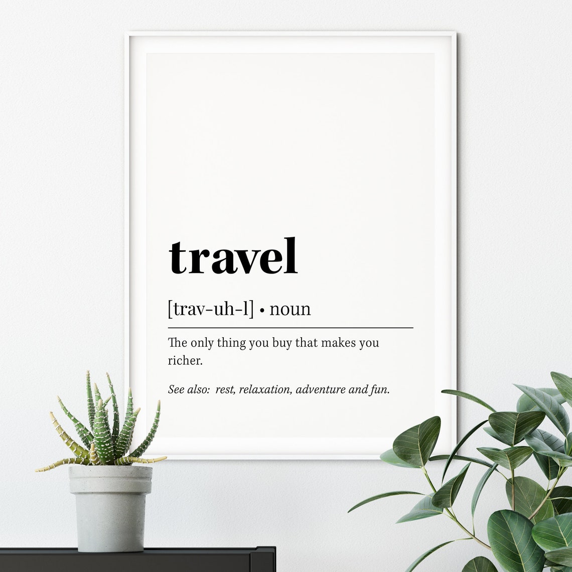 Travel Definition Inspirational Quote Wanderlust Dictionary Poster - Image 2