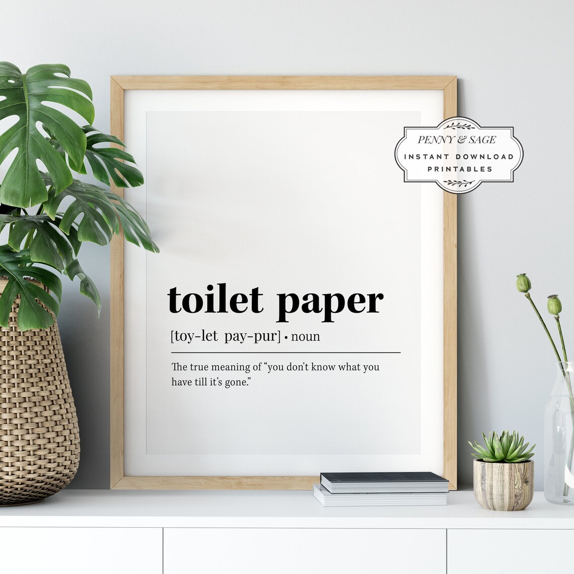 Toilet Paper Definition Bathroom Quote Art Print - Image 2
