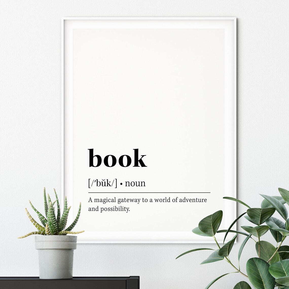 Book Definition Quote Decor, Black and White Print - Image 2