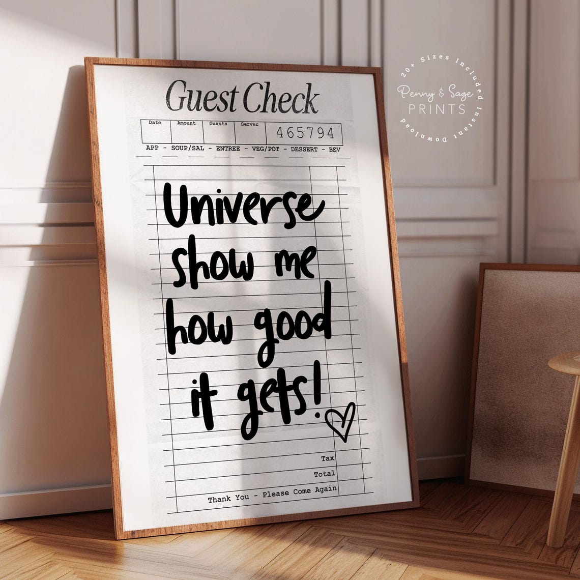 Universe Show Me How Good It Gets Guest Check Style Quote Poster - Image 2