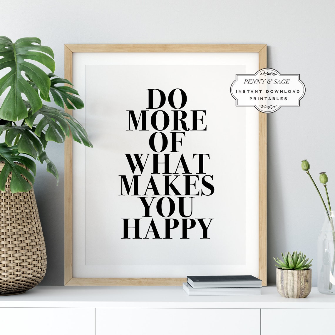 Do More Of What Makes You Happy Poster Motivational Quote Typography - Image 2