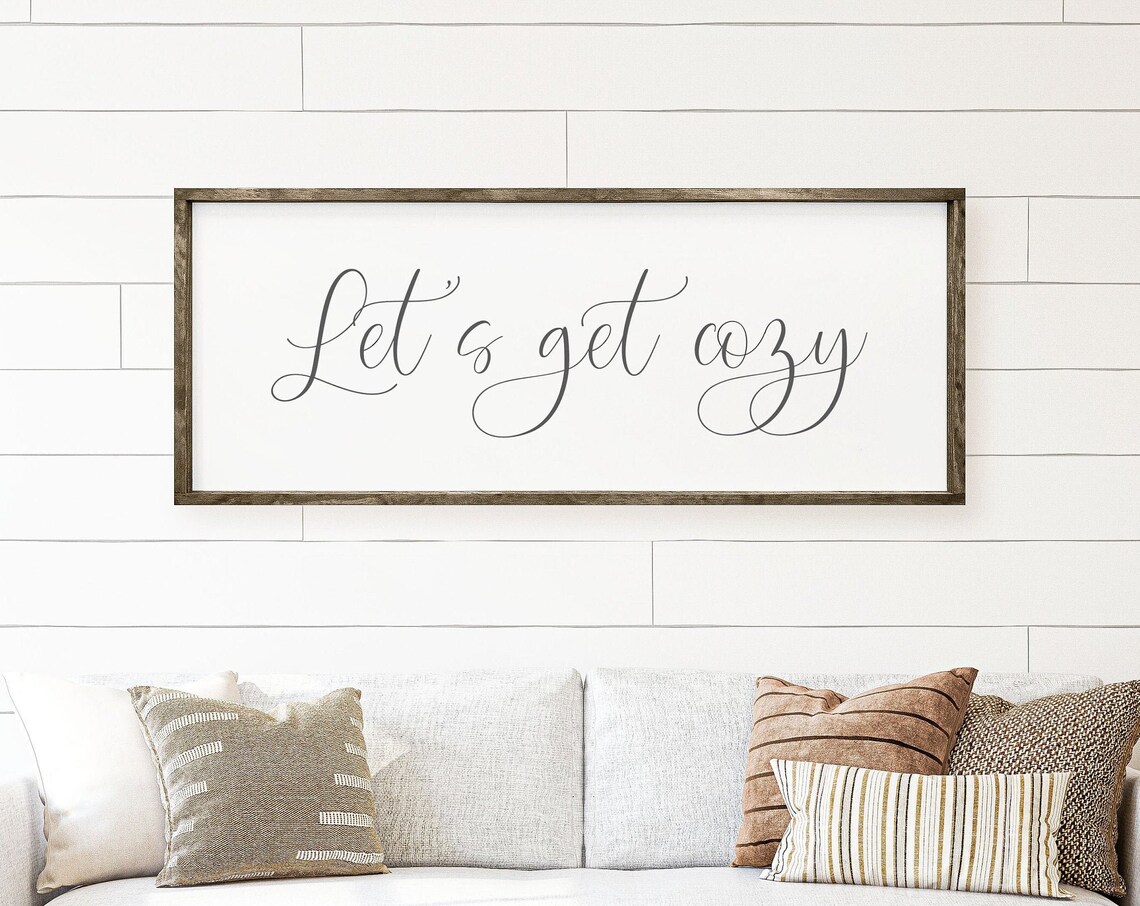 Let's Get Cozy Farmhouse Winter Wall Art Print
