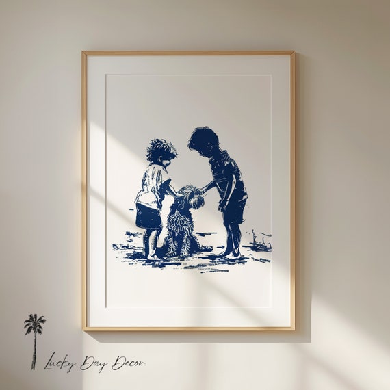 Doodle Petted By Kids Happy Dog Life Art Print