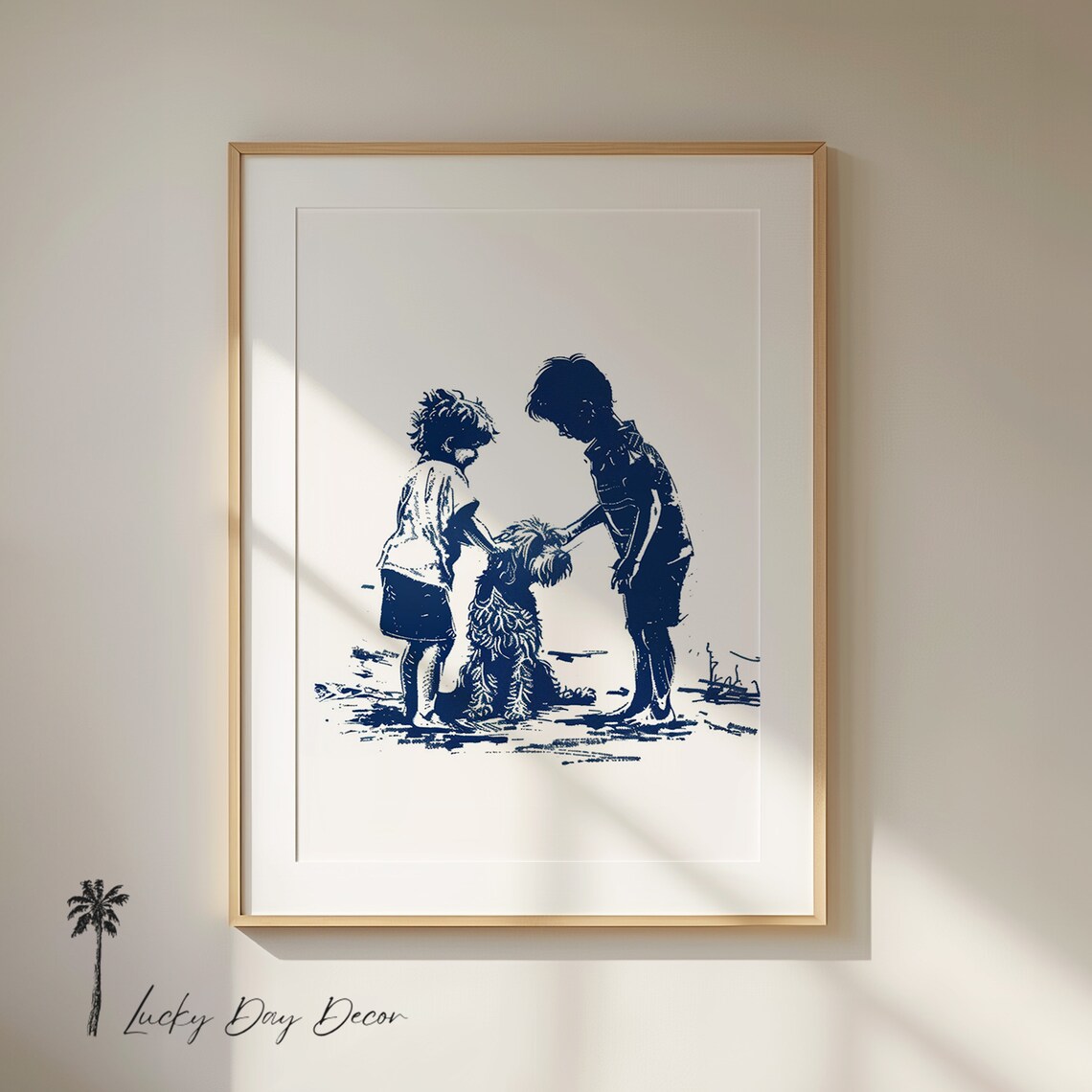Doodle Petted By Kids Happy Dog Life Art Print