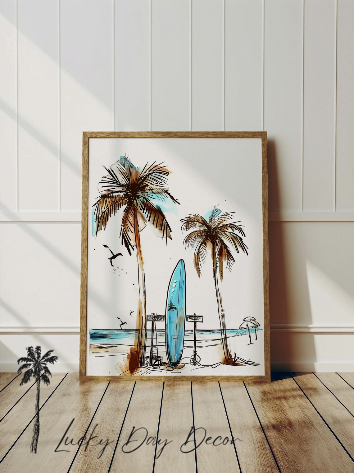 Vintage Surfer Art Huntington Beach, Travel Poster