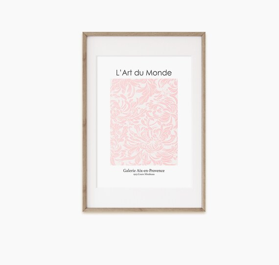 L'Art du Monde Blush Pink Botanical Gallery Exhibition Art Poster