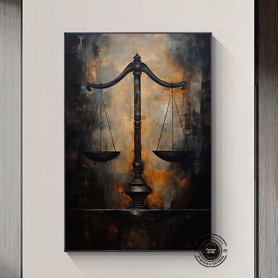 Vintage Scales of Justice Law Office Symbol Bronze Canvas Poster
