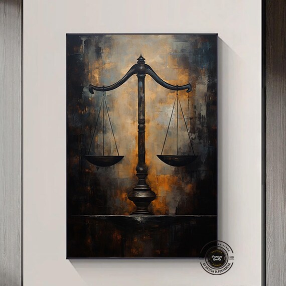 Vintage Scales of Justice Law Office Symbol Bronze Canvas Poster