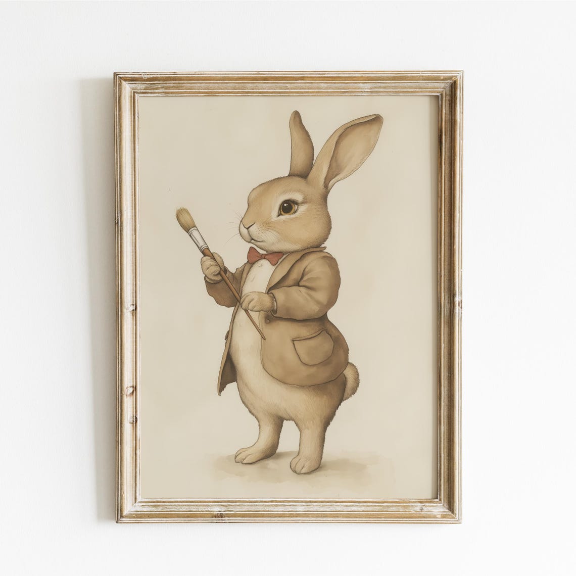 Gentleman Bunny Artist in a Jacket Holding a Paintbrush Poster
