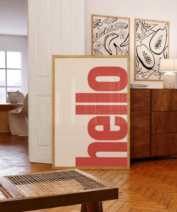 Hello Trendy Wall Art Poster Print