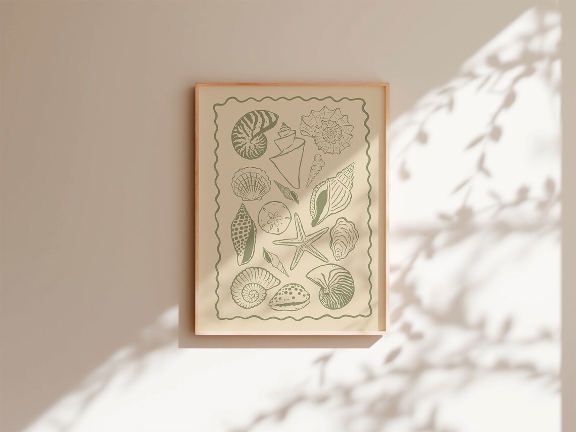 Seashells Line Art Coastal Art Print, Boho - Image 2
