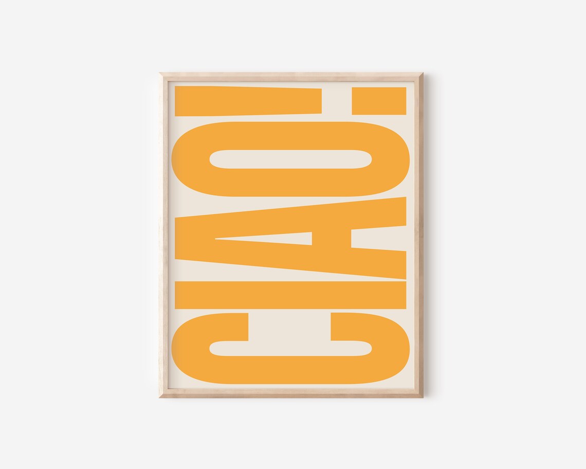 Ciao Typography Poster, Italian Retro Travel Print