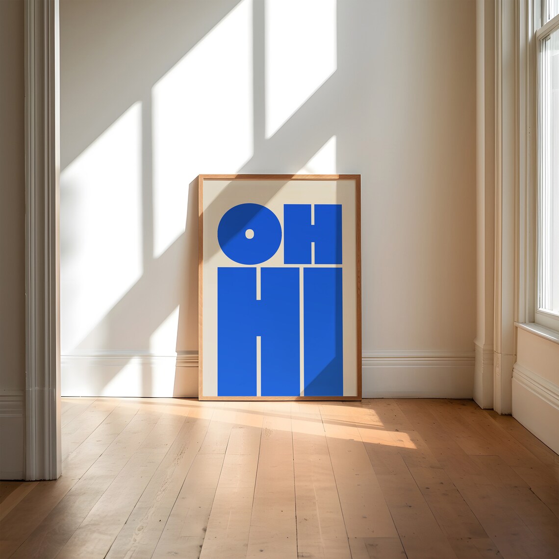 Oh Hi Modern Typography Poster, Bold Wall Art - Image 3