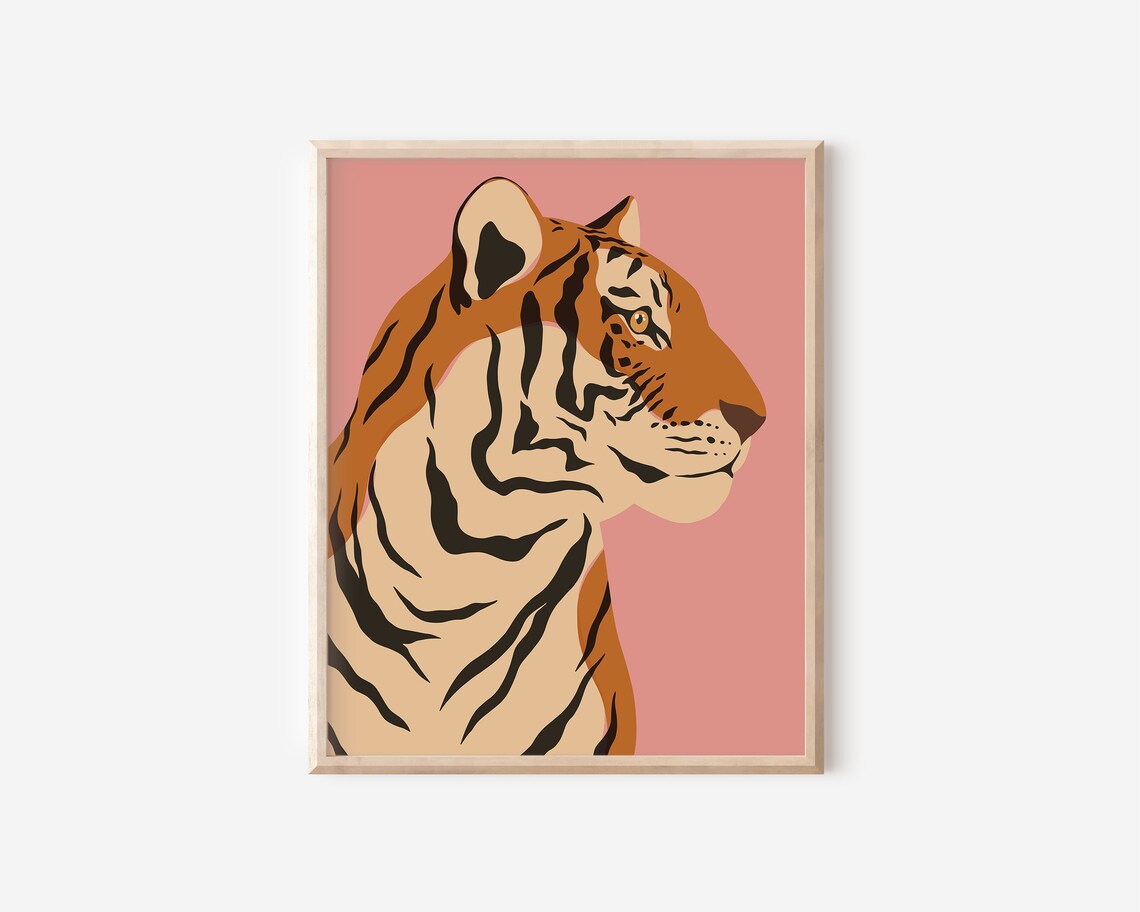 Tiger Jungle Safari Modern Boho Art Print - Image 2