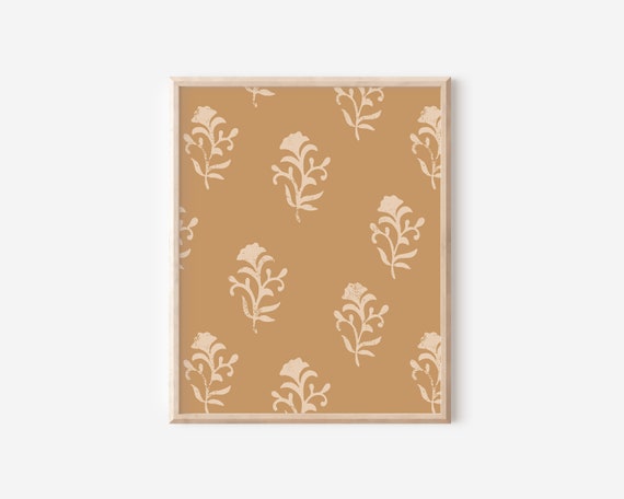 Boho Block Print Pattern Artwork Modern Pattern Woodblock Pattern Art Print Bohemian Artwork Wall Art Instant