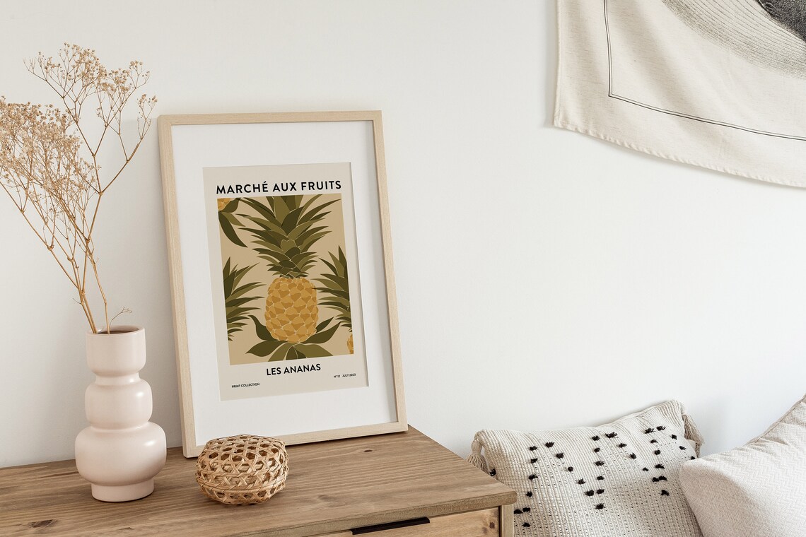Abstract Pineapples Botanical Kitchen Art Print - Image 2