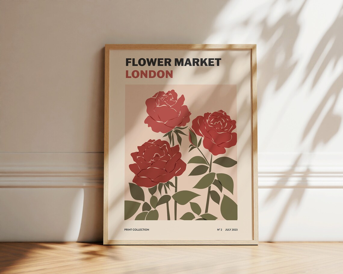Flower Market Roses Art Print, Boho Botanical - Image 2