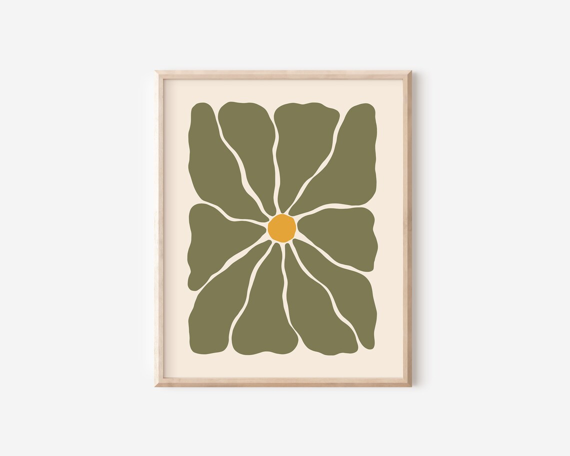 Retro Abstract Flower Art Print, Matisse-Inspired Floral - Image 2