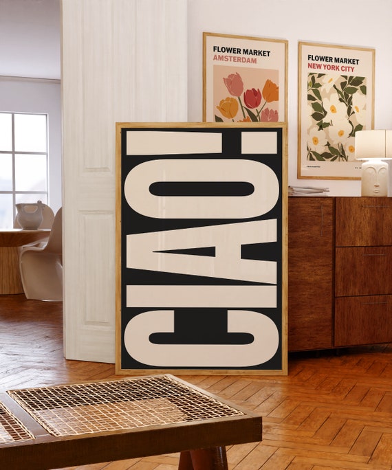 Ciao Print Typography Retro Poster Print
