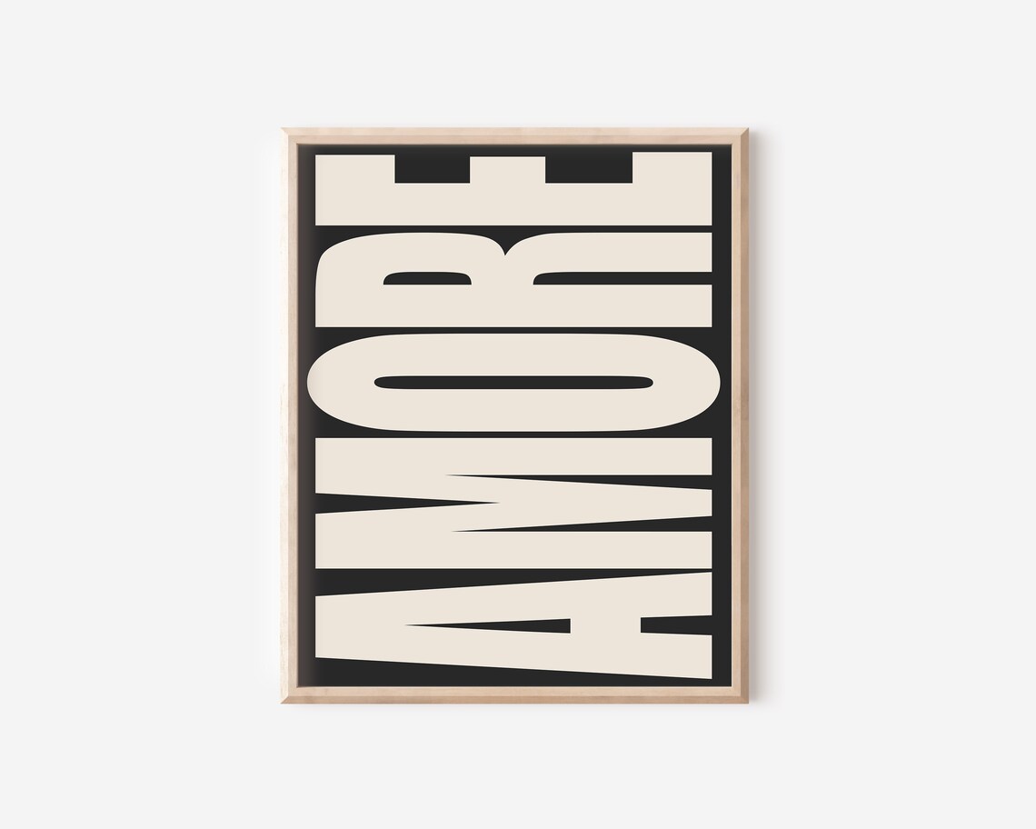 Amore Retro Italian Typography Love Art Print - Image 2