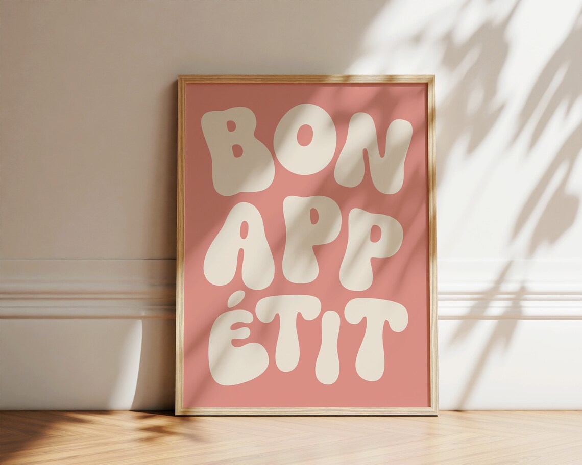 Bon Appetit Typography Kitchen Wall Art Print - Image 2