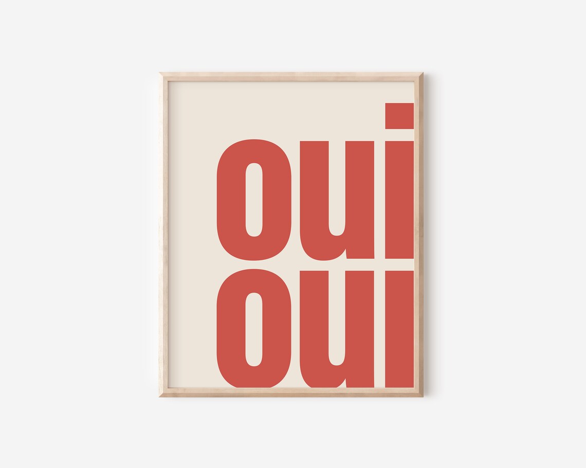 Oui Oui Trendy French Retro Poster Print