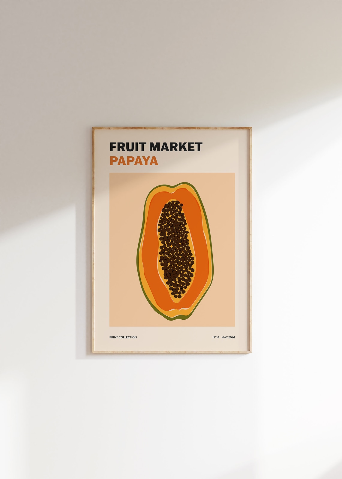 Papaya Fruit Market Abstract Fruit Art Print